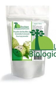 Achetez de la poudre de feuilles de corossol graviola sur la boutique biologiquement.shop, CLIQUEZ